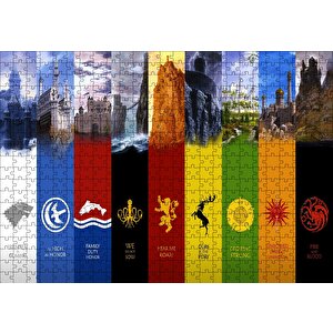 Gane Of Thrones Tüm Milletler Puzzle Yapboz Mdf Ahşap 500 Parça