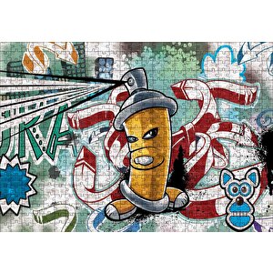 Graffiti Sokak Boyama Sanatı Sprey Puzzle Yapboz Mdf Ahşap 500 Parça
