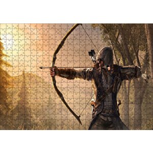 Assassins Creed Okçu Savaşçı Ve Orman Puzzle Yapboz Mdf Ahşap 500 Parça