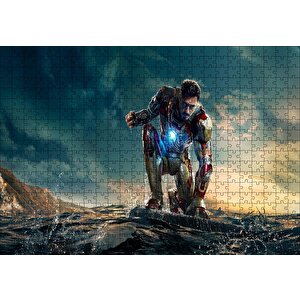 Tony Stark Ayağa Kalkıyor Puzzle Yapboz Mdf Ahşap 500 Parça