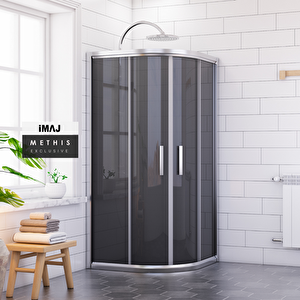 Methis Füme Cam Oval Duşakabin 80*90 H190