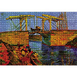 Nehir Çamaşır Yıkayan Kadınlar Ve Köprü Puzzle Yapboz Mdf Ahşap 1000 Parça