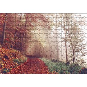 Sonbaharda Orman Patikası Puzzle Yapboz Mdf Ahşap 255 Parça