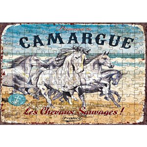 Çatlak Zeminde Koşan Vahşi Atlar Puzzle Yapboz Mdf Ahşap 120 Parça