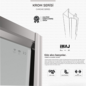Methis Füme Cam İki Duvar Arası 1 Sabit 1 Sürgü Duşakabin 136 - H:190 Cm 136 cm