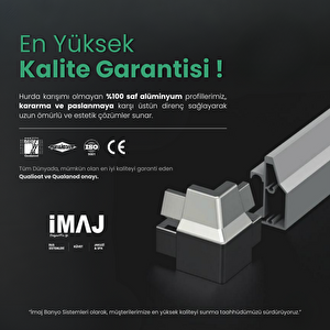 Methis Füme Cam İki Duvar Arası 1 Sabit 1 Sürgü Duşakabin 136 - H:190 Cm 136 cm
