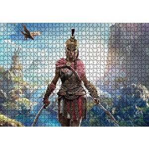 Assassins Creed Kadın Suikastçi Nehir Ve Dağlar Puzzle Yapboz Mdf Ahşap 1000 Parça