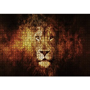 Görkemli Erkek Aslan Puzzle Yapboz Mdf Ahşap 1000 Parça