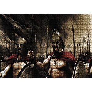 300 Spartalı Savaş Sahnesi Puzzle Yapboz Mdf Ahşap 1000 Parça