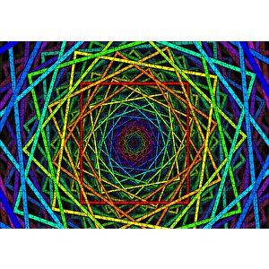 İçiçe Sarmal Renkli Kareler Puzzle Yapboz Mdf Ahşap 1000 Parça