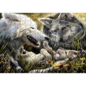 Kurt Ailesi Görseli Puzzle Yapboz Mdf Ahşap 255 Parça