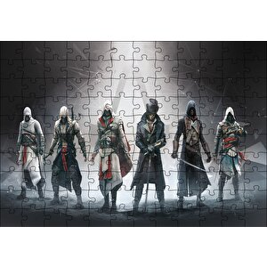 Assassins Creed Karakterler Ve Kutsal Işık Puzzle Yapboz Mdf Ahşap 120 Parça