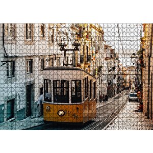 Dar Sokaktaki Tramvay Puzzle Yapboz Mdf Ahşap 1000 Parça