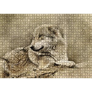 Kurt Eski Fotoğraf Puzzle Yapboz Mdf Ahşap 1000 Parça