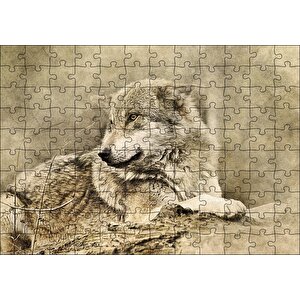Kurt Eski Fotoğraf Puzzle Yapboz Mdf Ahşap 120 Parça