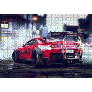 Kırmızı Toyota Supra Puzzle Yapboz Mdf Ahşap 500 Parça
