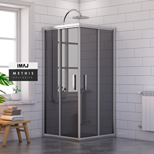 Methis Füme Cam Kare Duşakabin 120*120 H190 - H:190 Cm 120x120 cm