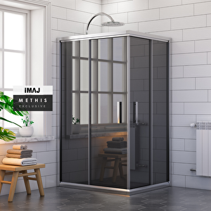 Methis Füme Cam Dikdörtgen Duşakabin 90*150 Cm H:190 90x150 cm