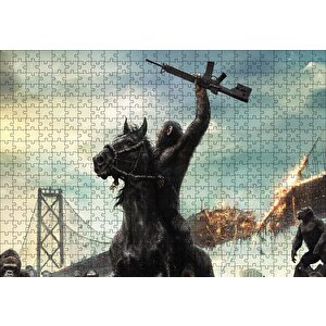 Maymunlar Gezegeni Movie Poster Puzzle Yapboz Mdf Ahşap 500 Parça
