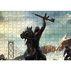 Maymunlar Gezegeni Movie Poster Puzzle Yapboz Mdf Ahşap 255 Parça