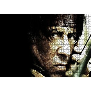 John Rambo Ve Oku Puzzle Yapboz Mdf Ahşap 1000 Parça