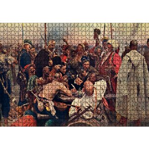 Zaporozhian Mektup Yazarken Ilya Repin Puzzle Yapboz Mdf Ahşap 1000 Parça