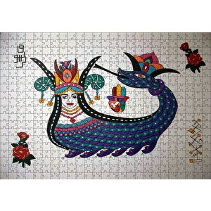 Şahmeran Çizimi Puzzle Yapboz Mdf Ahşap 500 Parça