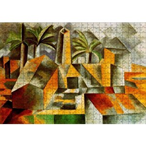 Factory At Horto De Ebro, 1909 By Pablo Picasso Puzzle Yapboz Mdf Ahşap 500 Parça