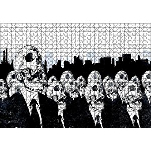 Takım Elbiseli Kuru Kafalar Sb Puzzle Yapboz Mdf Ahşap 1000 Parça