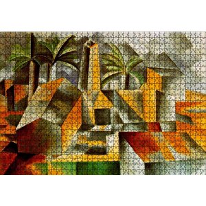 Factory At Horto De Ebro, 1909 By Pablo Picasso Puzzle Yapboz Mdf Ahşap 1000 Parça