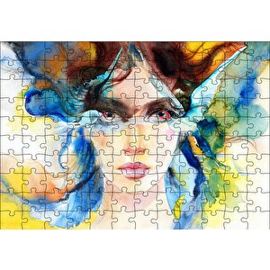 Modern Sanat Göz Bebegindeki Kuşlar Puzzle Yapboz Mdf Ahşap 120 Parça