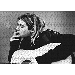 Kurt Cobain Gitar Puzzle Yapboz Mdf Ahşap 500 Parça