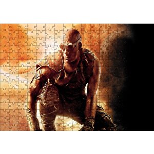 Vin Diesel Riddick 2013 Film Afişi Puzzle Yapboz Mdf Ahşap 255 Parça