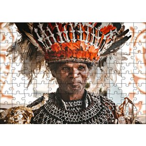 Yerel Kostümlü Yerli Adam Puzzle Yapboz Mdf Ahşap 120 Parça