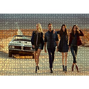 Hızlı Ve Öfkeli Paul Walker Kızlarla Puzzle Yapboz Mdf Ahşap 1000 Parça