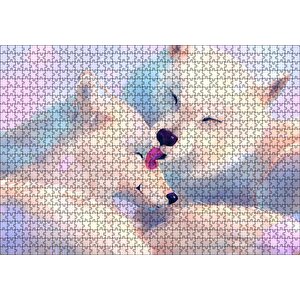 Birbirini Temizleyen Beyaz Kurtlar Çizim Puzzle Yapboz Mdf Ahşap 1000 Parça