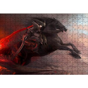 Siyah Atlı Savaşçı Puzzle Yapboz Mdf Ahşap 255 Parça