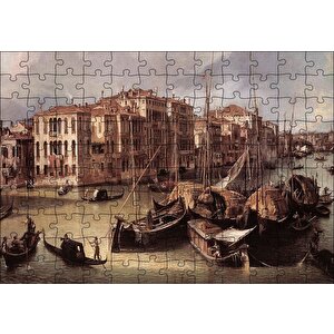 Venedik Kanal Gondollar Ve Binalar Puzzle Yapboz Mdf Ahşap 120 Parça