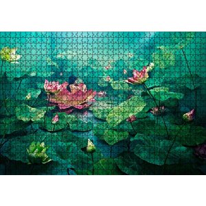 Dev Lotus Yaprakları Puzzle Yapboz Mdf Ahşap 1000 Parça