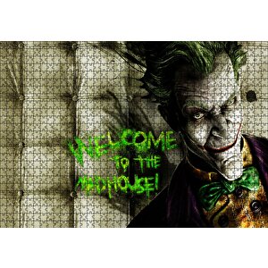 Joker Welcome To The Madhouse Palyaço Puzzle Yapboz Mdf Ahşap 1000 Parça
