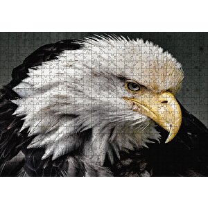 Amerikan Kartalı Makro Çekim Puzzle Yapboz Mdf Ahşap 500 Parça
