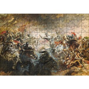 Savaşta Atlılar Puzzle Yapboz Mdf Ahşap 120 Parça