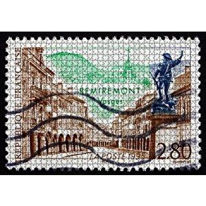 Fransa 1995 Yılına Ait Posta Pulu Puzzle Yapboz Mdf Ahşap 1000 Parça