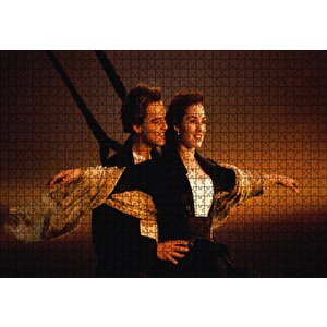 Titanic Jack Ve Rose Gün Batımı Güvertede Puzzle Yapboz Mdf Ahşap 1000 Parça