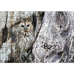Baykuş Ve Ağaçla Muhteşem Kamuflajı Puzzle Yapboz Mdf Ahşap 120 Parça