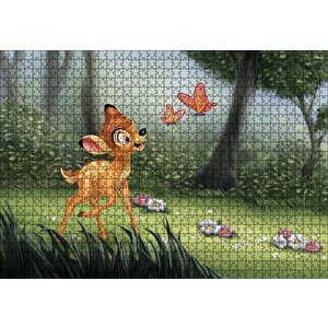 Bambi Ve Kelebekler Puzzle Yapboz Mdf Ahşap 1000 Parça