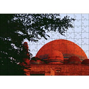 Ağaçların Arasından Kızıl Kubbe Puzzle Yapboz Mdf Ahşap 120 Parça