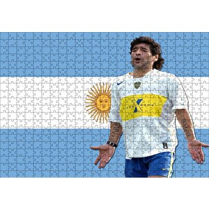 Diego Maradona Buka Junior Takımında Puzzle Yapboz Mdf Ahşap 500 Parça
