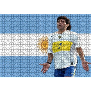 Diego Maradona Buka Junior Takımında Puzzle Yapboz Mdf Ahşap 1000 Parça
