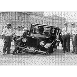 Antika Chevrolet Tekerlek Arızası Puzzle Yapboz Mdf Ahşap 500 Parça